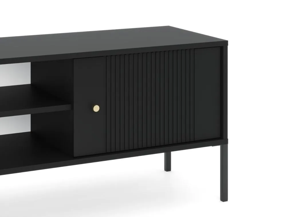 Szafka RTV ISEO 154 czarna mat loftowa I sklep meblowy MIRAT. styl LOFT, RYFLOWANY kolekcja ISEO
