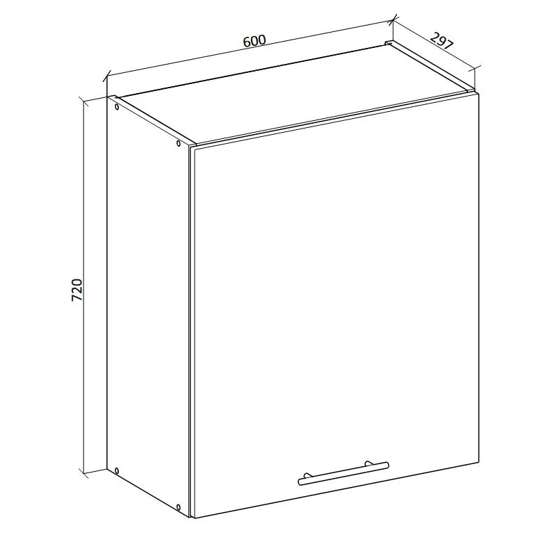 Szafka kuchenna wisząca 60 VENTO G-60/72 antracyt modułowa | MIRAT. styl LOFT kolekcja VENTO