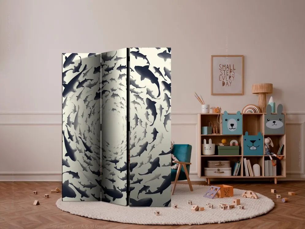Parawan akustyczny Zwierzęta 135x172 cm 3-częściowy czarny | MIRAT.
