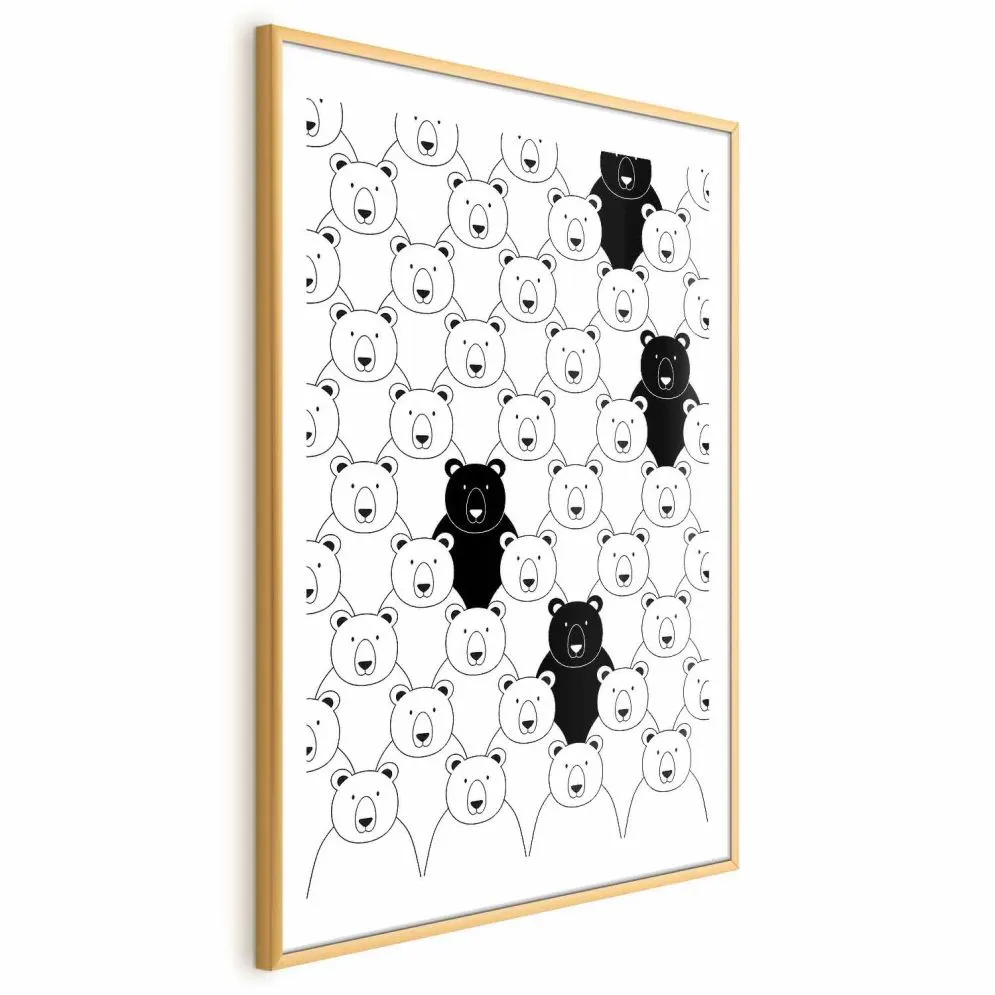 Plakat Obcy w stadzie 29,7x42 cm z ramą złotą z marginesem | MIRAT.