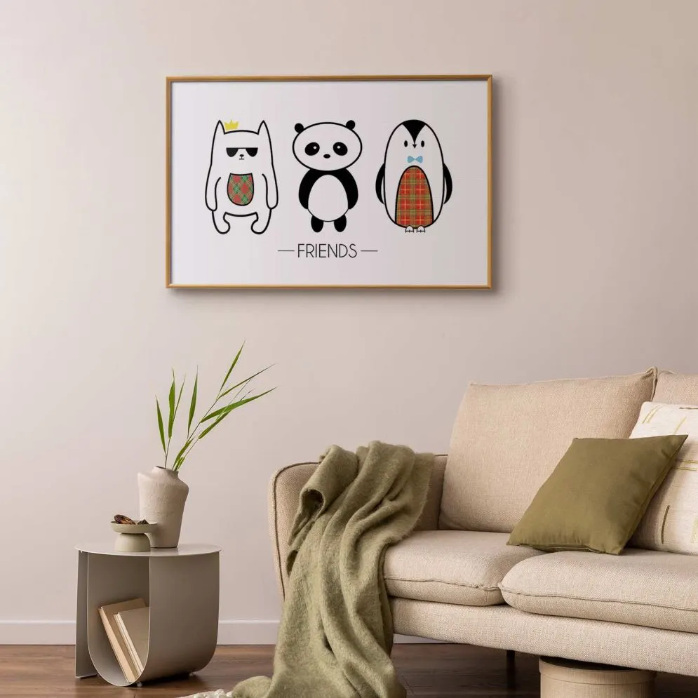 Plakat Przyjaciele 60x40 cm z ramą złotą z marginesem | MIRAT.