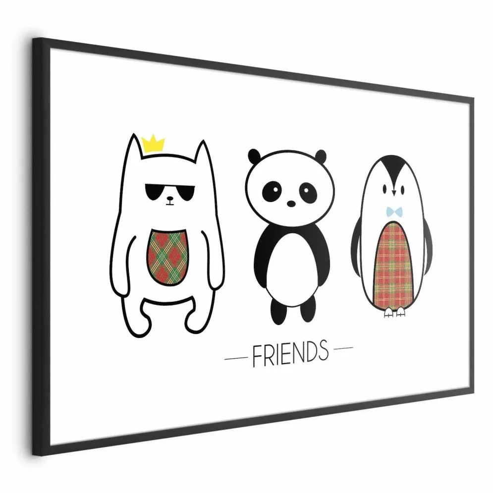 Plakat Przyjaciele 90x60 cm z ramą czarną z marginesem | MIRAT.