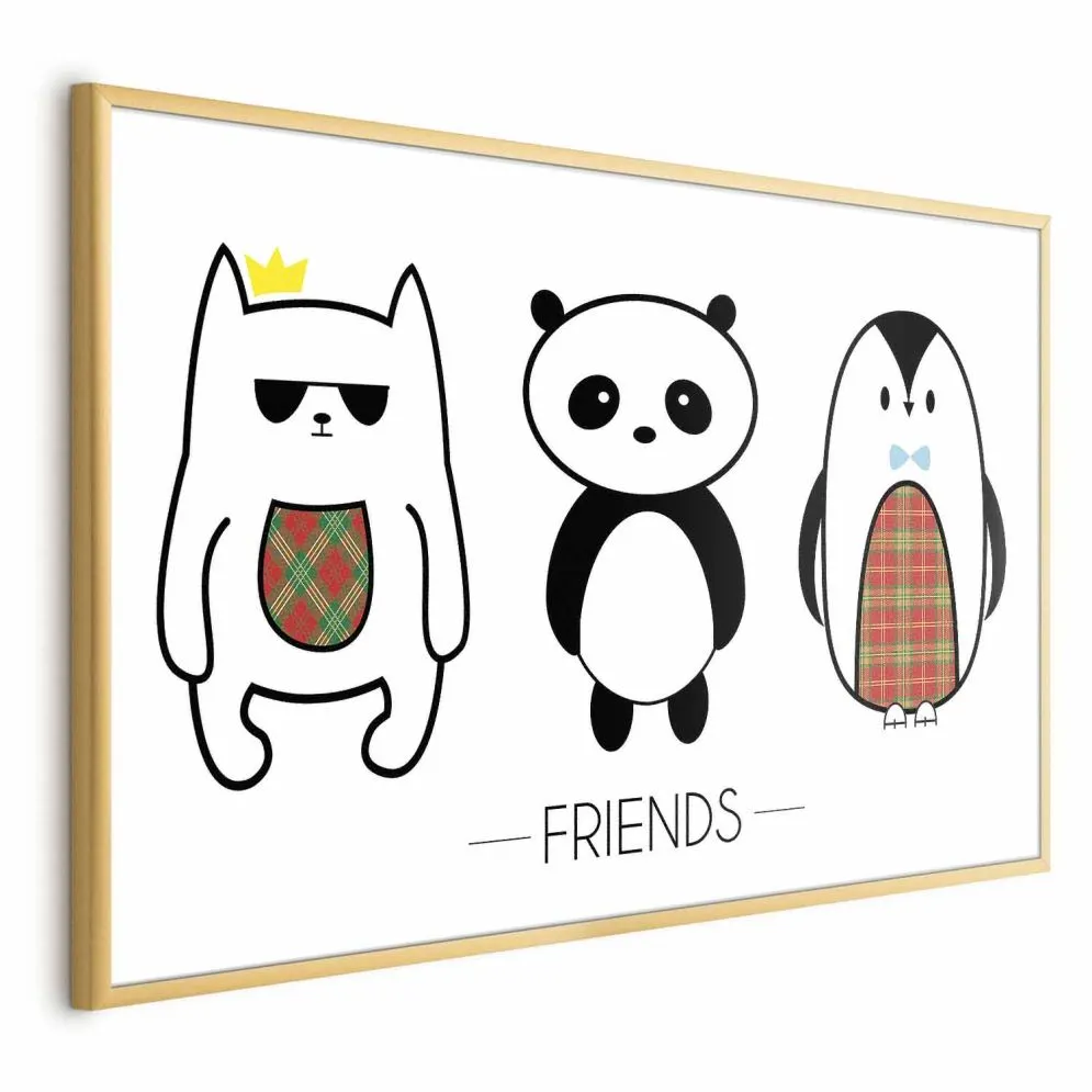 Plakat Przyjaciele 30x21 cm z ramą złotą bez marginesu | MIRAT.
