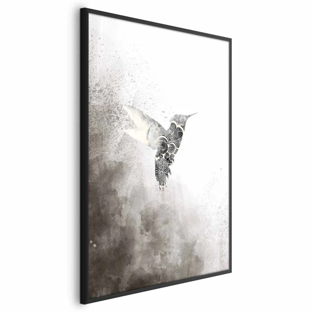 Plakat Etniczny koliber 21x30 cm z ramą czarną bez marginesu | MIRAT.