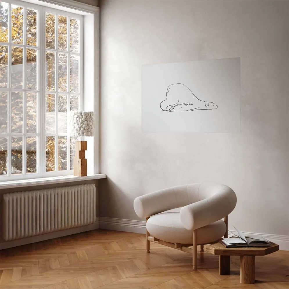 Plakat Leniwy niedźwiedź 30x21 cm bez ramy z marginesem | MIRAT.