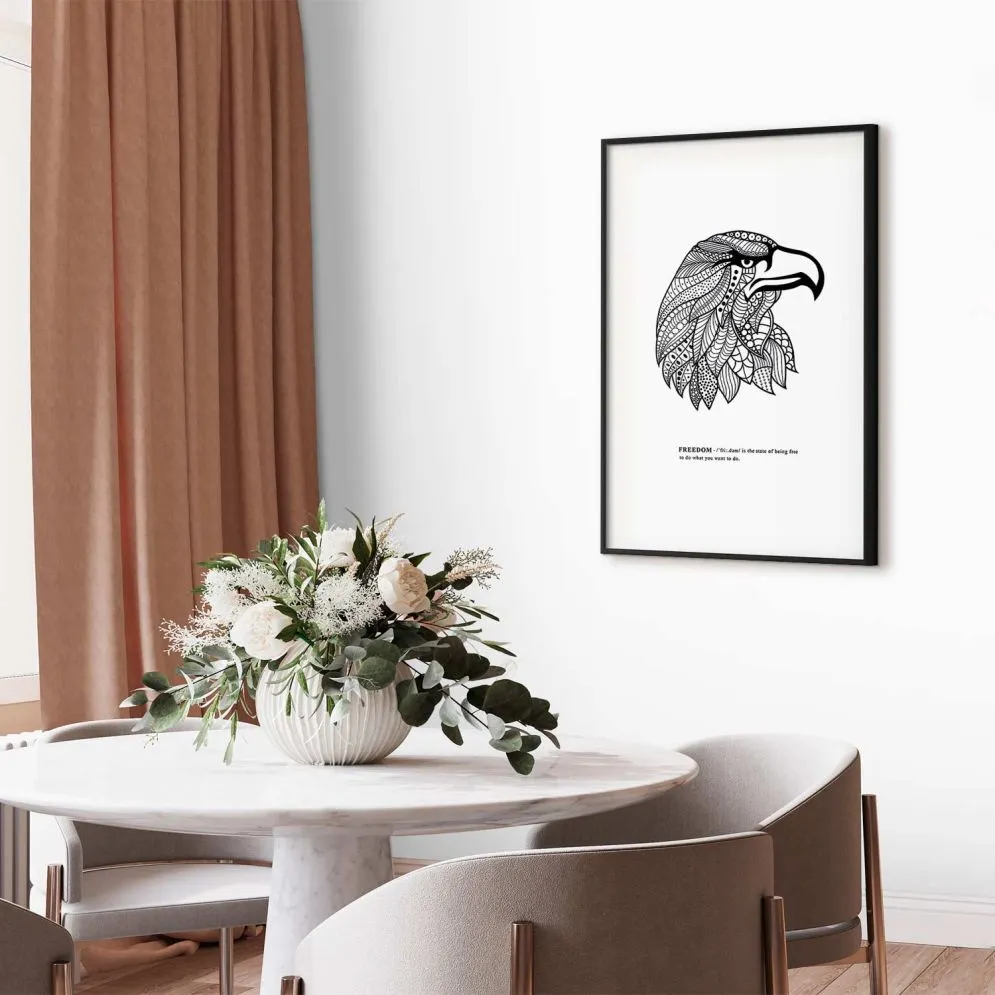Plakat Orzeł wolności 21x30 cm z ramą czarną z marginesem | MIRAT.