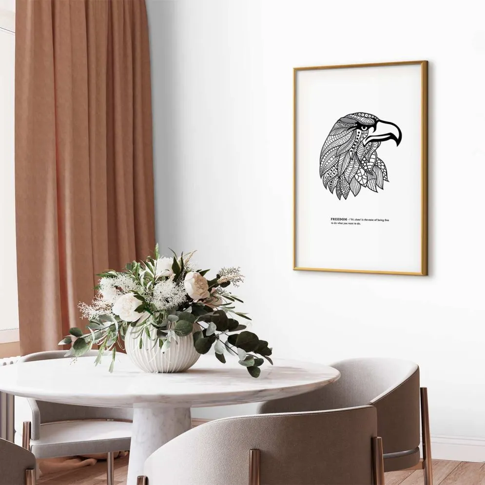 Plakat Orzeł wolności 21x30 cm z ramą złotą z marginesem | MIRAT.