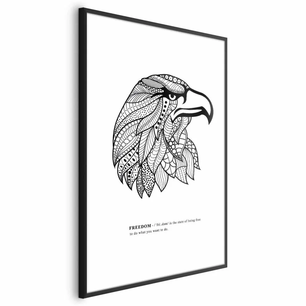 Plakat Orzeł wolności 29,7x42 cm z ramą czarną bez marginesu | MIRAT.