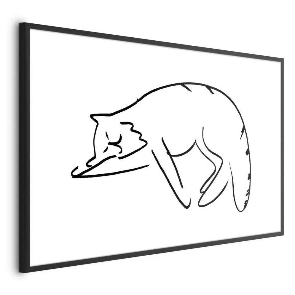 Plakat Kocie sny 42x29,7 cm z ramą czarną z marginesem | MIRAT.