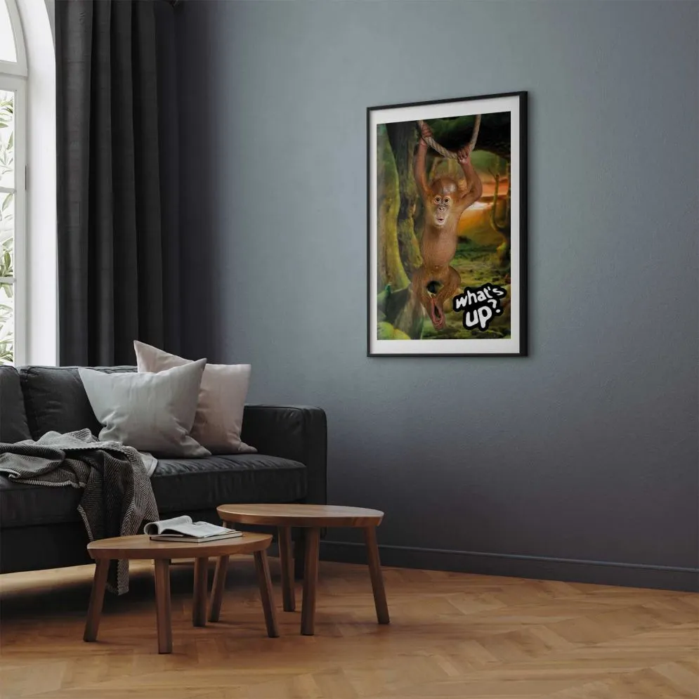 Plakat What's Up 60x90 cm z ramą czarną z marginesem | MIRAT.