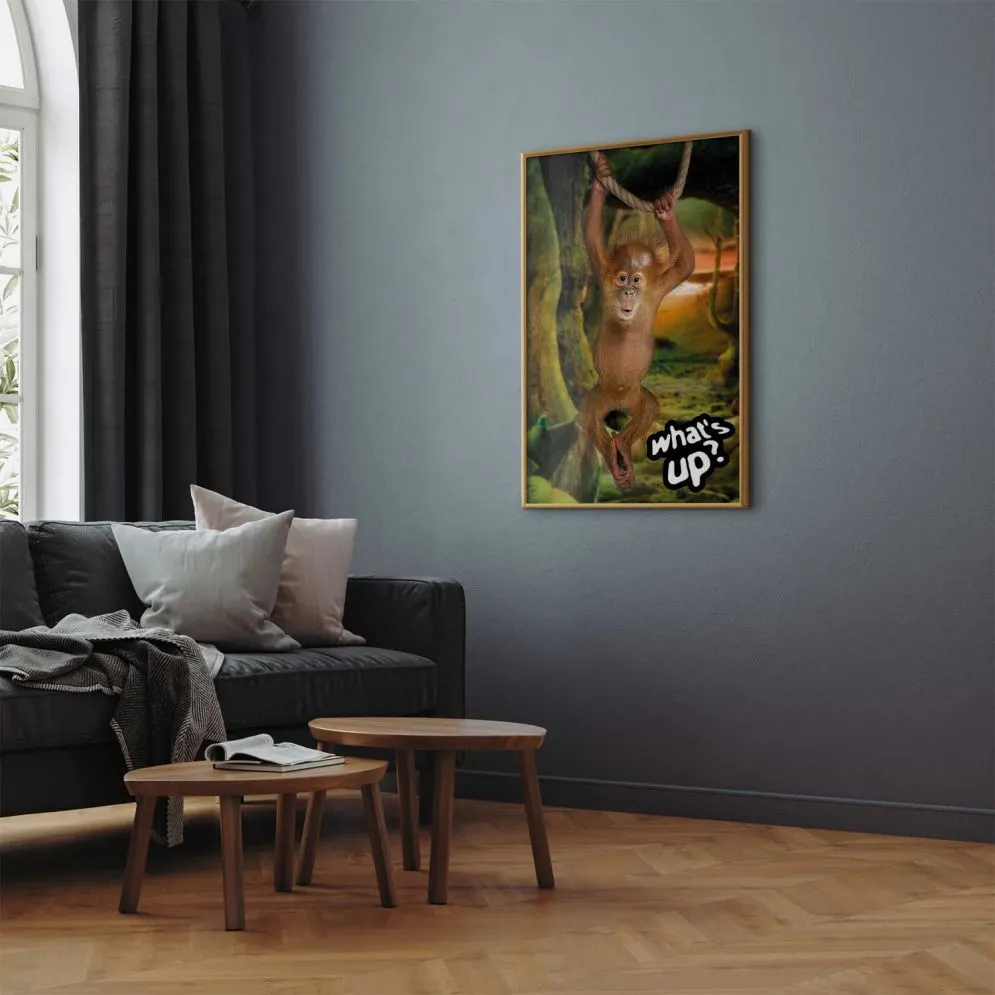 Plakat What's Up 29,7x42 cm z ramą złotą bez marginesu | MIRAT.