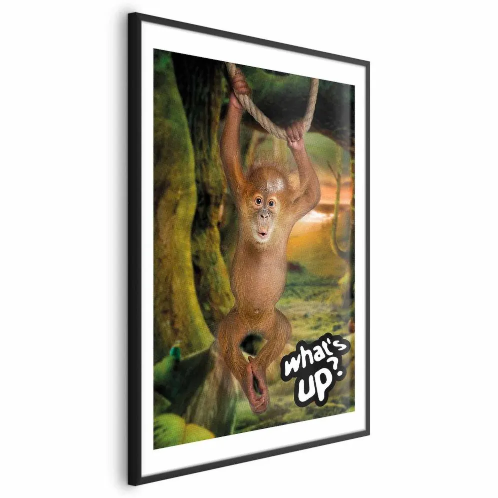 Plakat What's Up 60x90 cm z ramą czarną z marginesem | MIRAT.