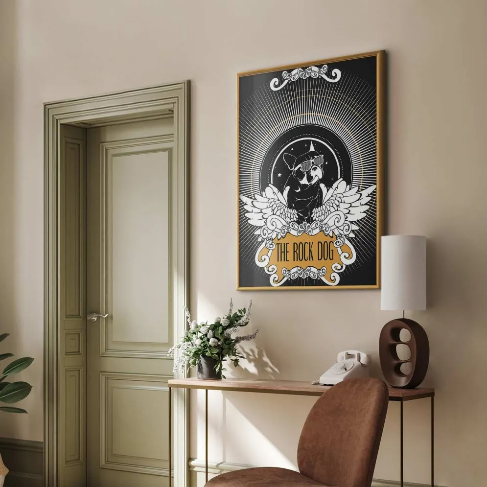 Plakat The Rock Dog 29,7x42 cm z ramą złotą bez marginesu | MIRAT.