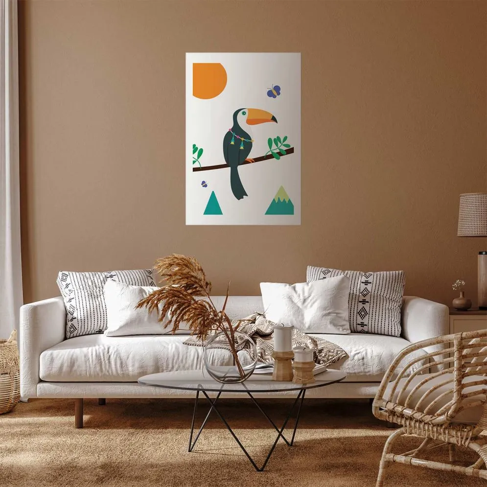 Plakat Tukan i motyle 40x60 cm bez ramy z marginesem | MIRAT.