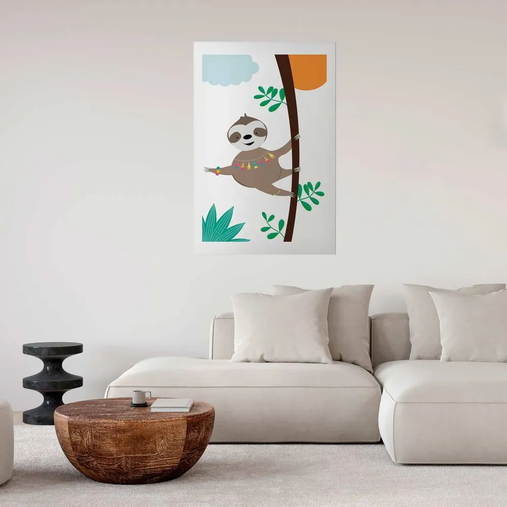 Plakat Wesoły leniwiec 60x90 cm bez ramy z marginesem | MIRAT.