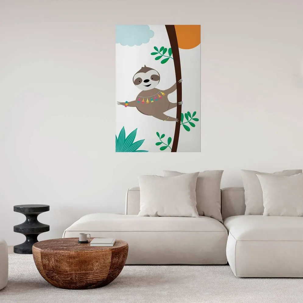 Plakat Wesoły leniwiec 21x30 cm bez ramy bez marginesu | MIRAT.