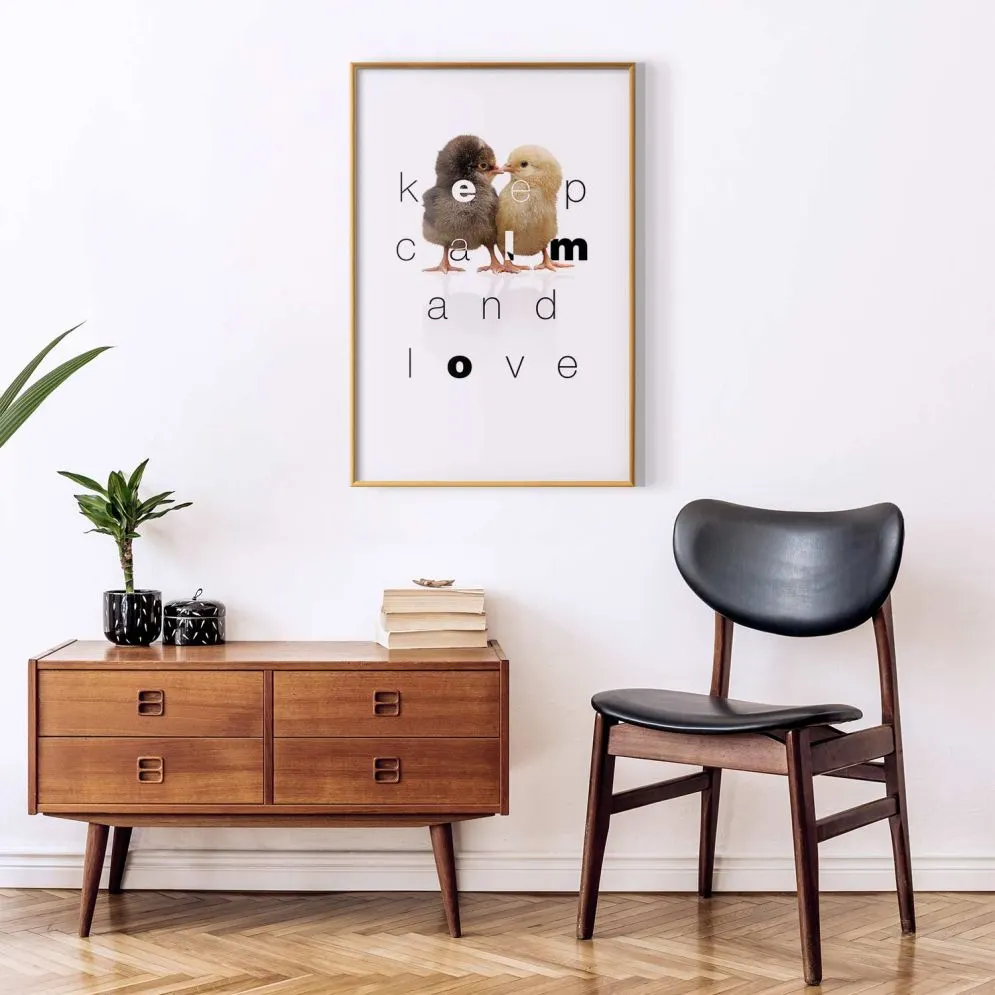 Plakat Keep Calm 21x30 cm z ramą złotą bez marginesu | MIRAT.