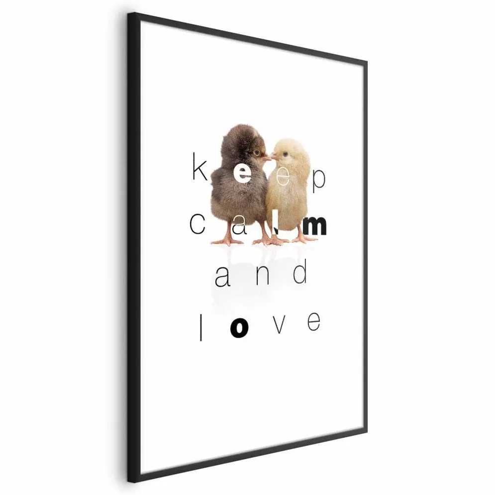 Plakat Keep Calm 21x30 cm z ramą czarną z marginesem | MIRAT.