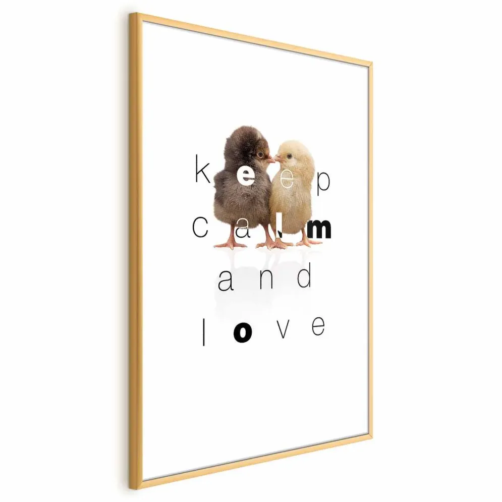 Plakat Keep Calm 21x30 cm z ramą złotą z marginesem | MIRAT.
