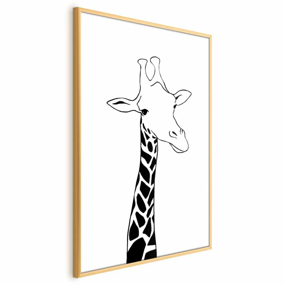 Plakat Kraciasta szyja 21x30 cm z ramą złotą bez marginesu | MIRAT.