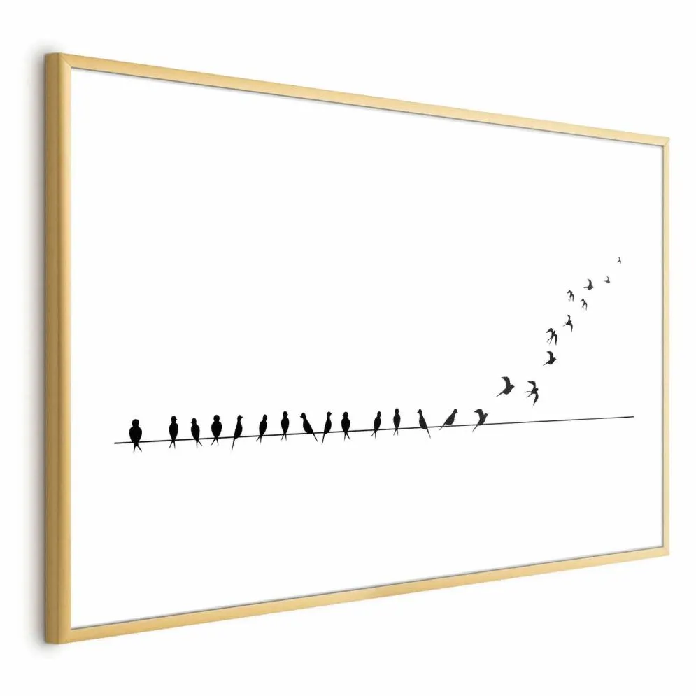 Plakat Lećmy 30x21 cm z ramą złotą z marginesem | MIRAT.