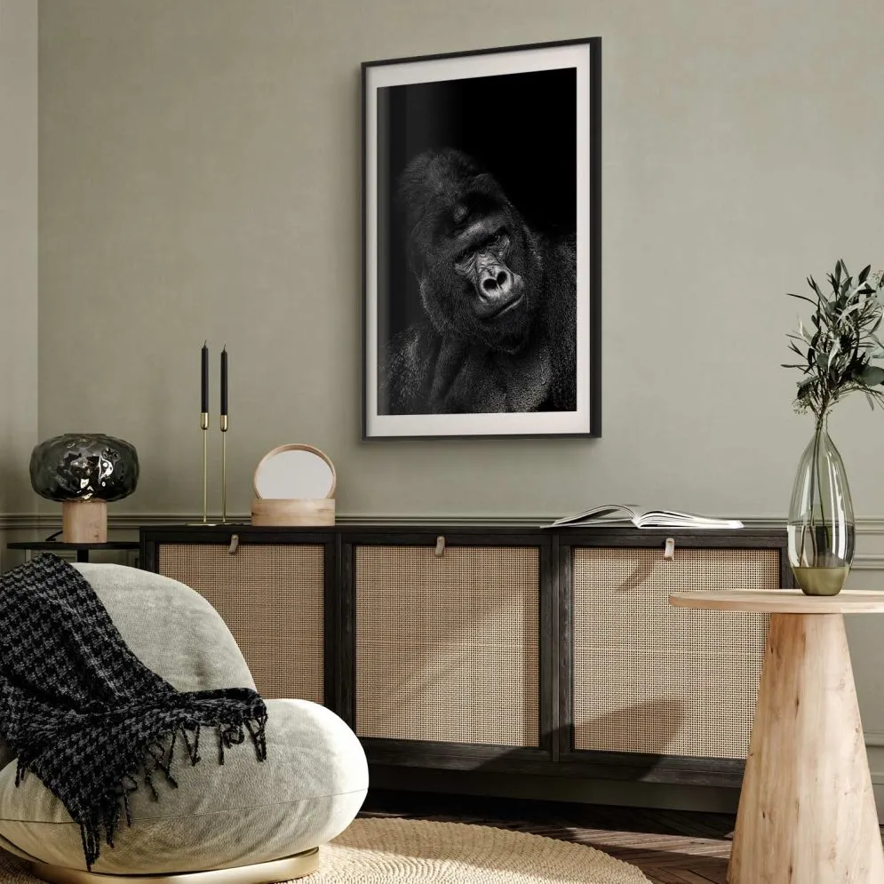 Plakat Goryl 29,7x42 cm z ramą czarną z marginesem | MIRAT.