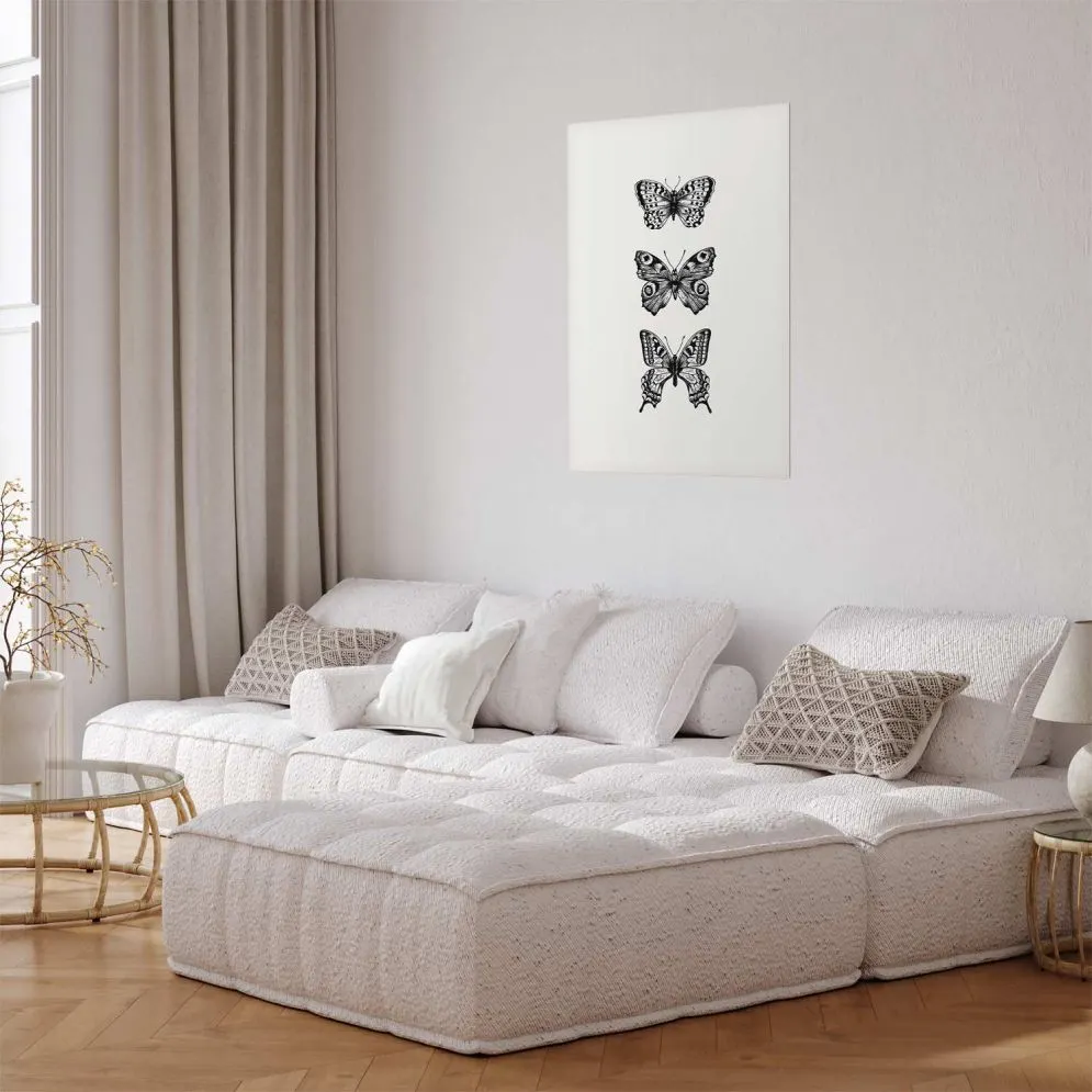 Plakat Trzy motyle 21x30 cm bez ramy z marginesem | MIRAT.