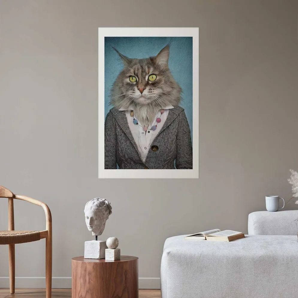 Plakat Pani kot 21x30 cm bez ramy z marginesem | MIRAT.