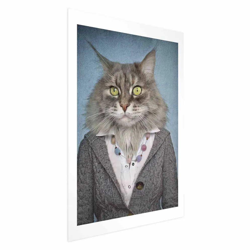 Plakat Pani kot 21x30 cm bez ramy z marginesem | MIRAT.