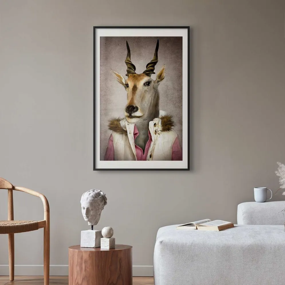 Plakat Antylopa 29,7x42cm z ramą czarną z marginesem | MIRAT. kolekcja g-B-0129-ao-a