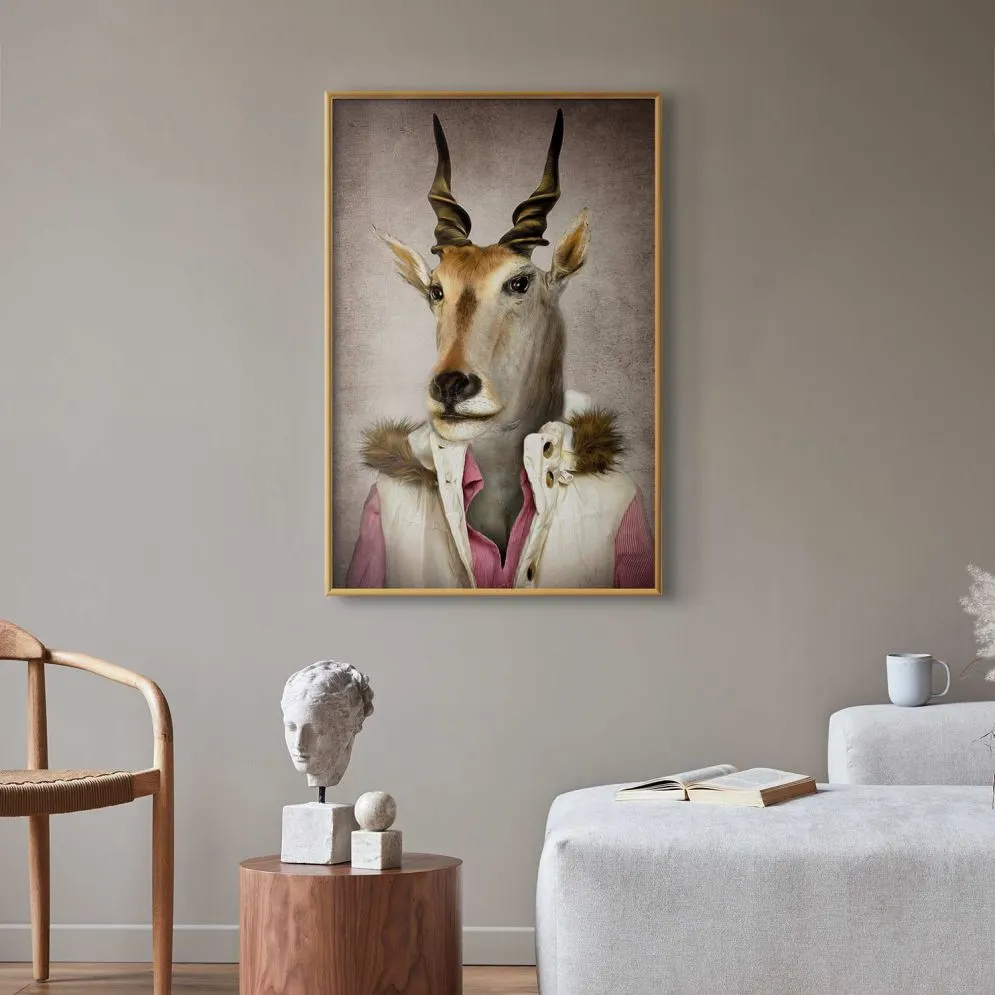 Plakat Antylopa 21x30cm z ramą złotą bez marginesu | MIRAT. kolekcja g-B-0129-ao-a