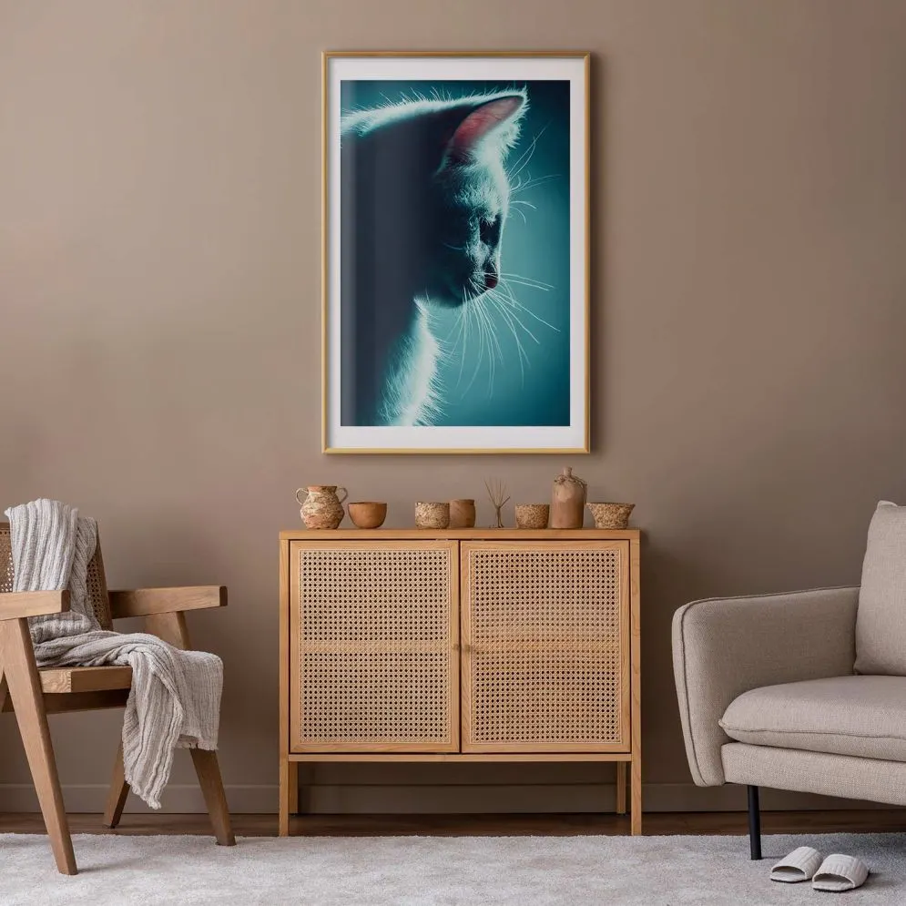 Plakat Nocny włóczęga 40x60 cm z ramą złotą z marginesem | MIRAT.