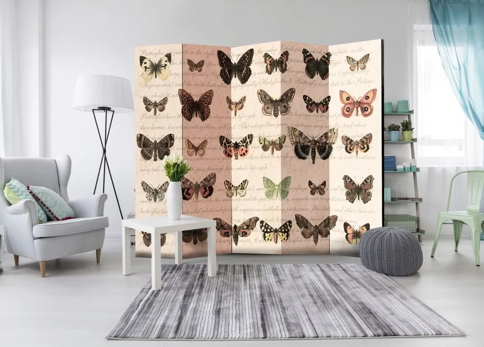 Parawan akustyczny Zwierzęta 225x172 cm 5-częściowy biały | MIRAT.