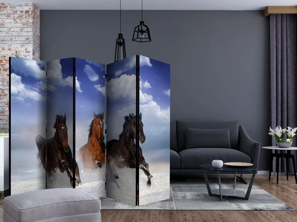 Parawan akustyczny Zwierzęta 225x172 cm 5-częściowy szary | MIRAT.