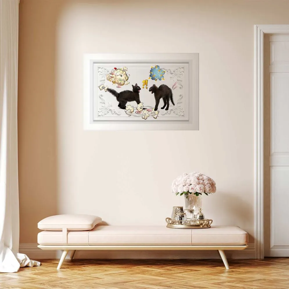 Plakat Kocia kłótnia 42x29,7 cm bez ramy bez marginesu | MIRAT.