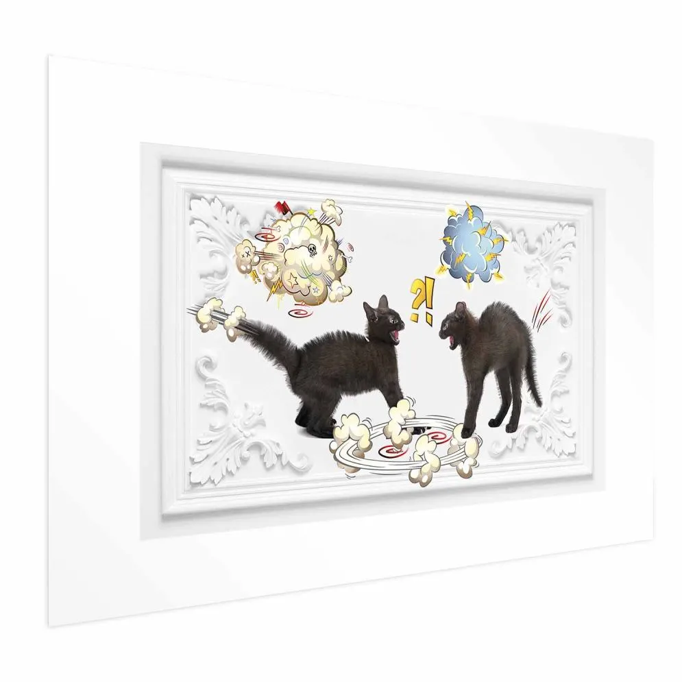 Plakat Kocia kłótnia 60x40 cm bez ramy z marginesem | MIRAT.