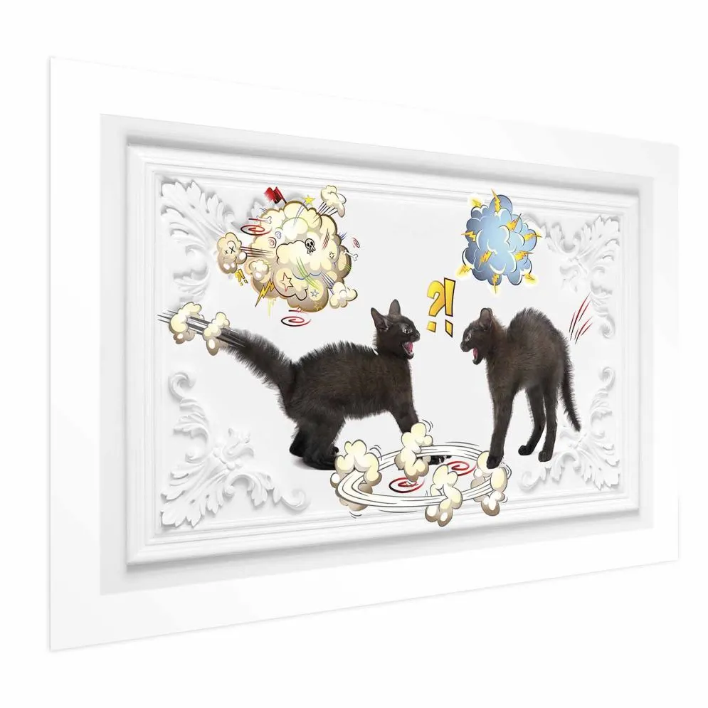 Plakat Kocia kłótnia 42x29,7 cm bez ramy bez marginesu | MIRAT.