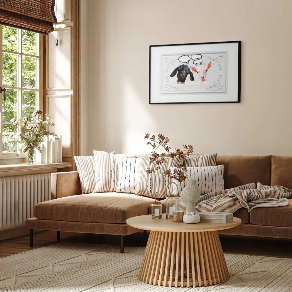 Plakat Śmieszne kozy 30x21 cm z ramą czarną z marginesem | MIRAT.