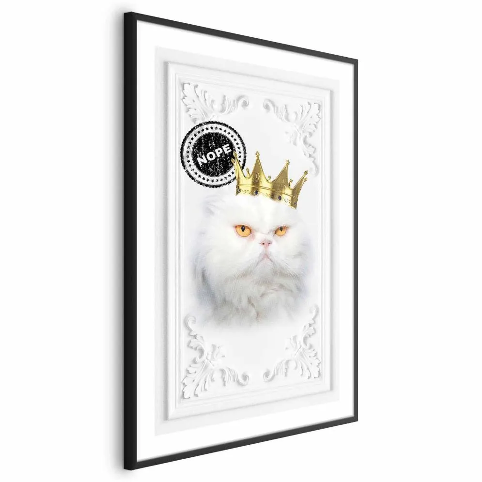 Plakat Król kot 60x90 cm z ramą czarną bez marginesu | MIRAT.