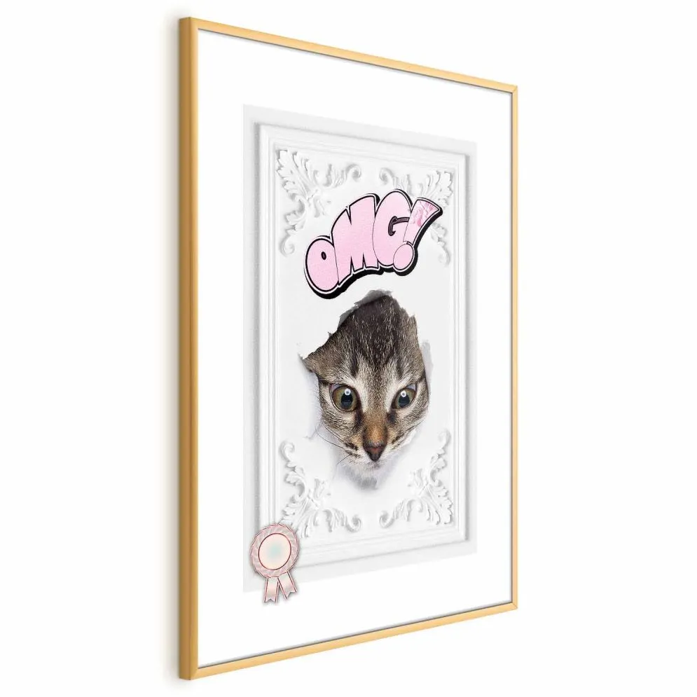 Plakat OMG 40x60 cm z ramą złotą z marginesem | MIRAT.