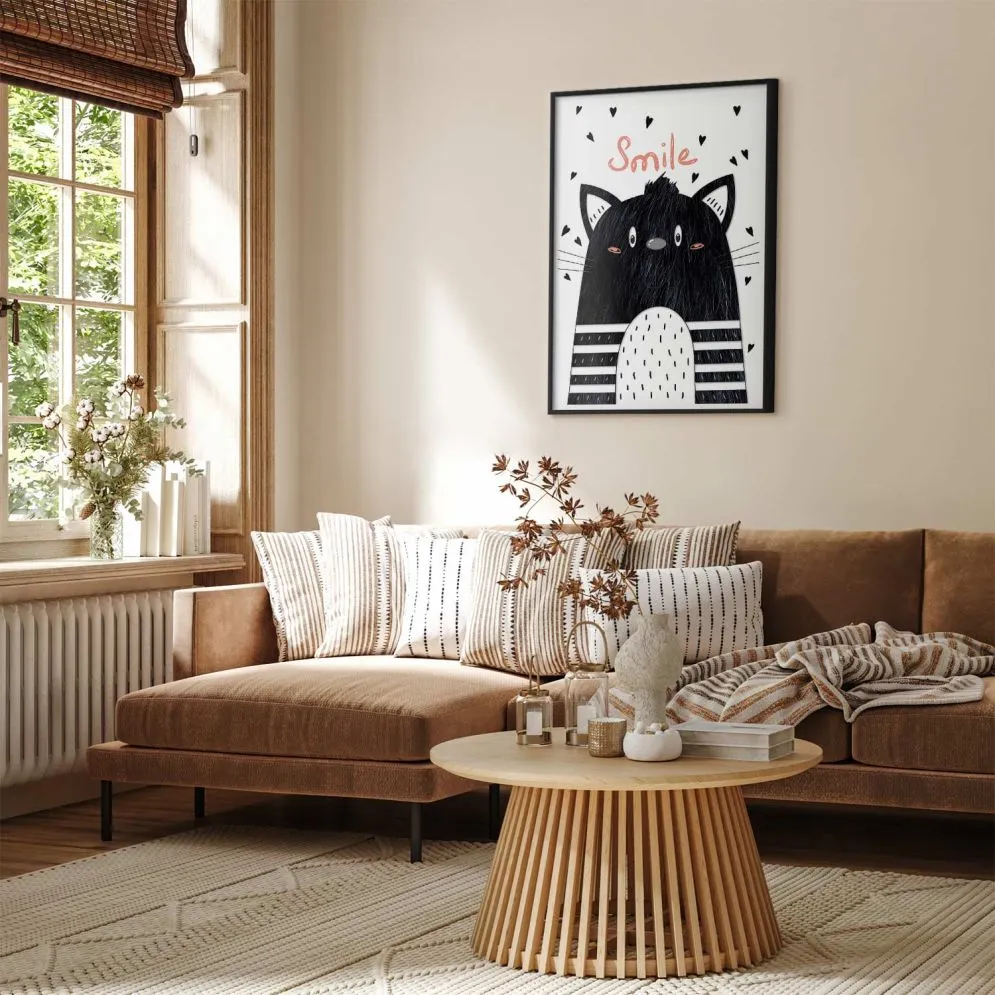 Plakat Smile 60x90 cm z ramą czarną bez marginesu | MIRAT.