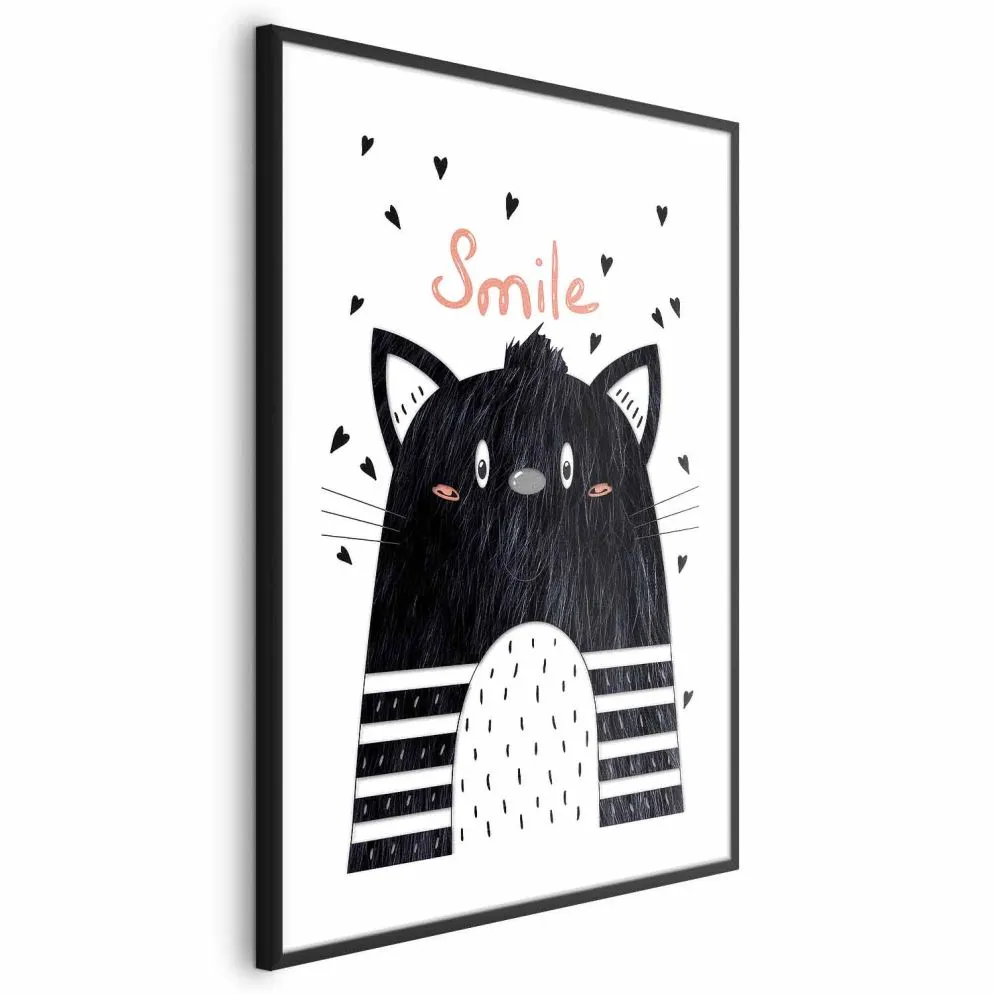 Plakat Smile 21x30 cm z ramą czarną z marginesem | MIRAT.
