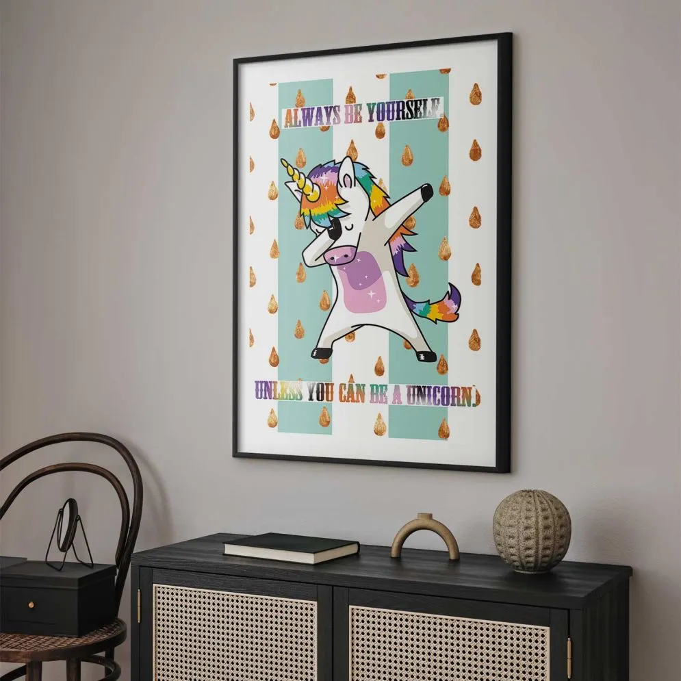 Plakat Always be yourself 29,7x42cm z ramą czarną z marginesem | MIRAT. kolekcja g-C-0112-ao-a