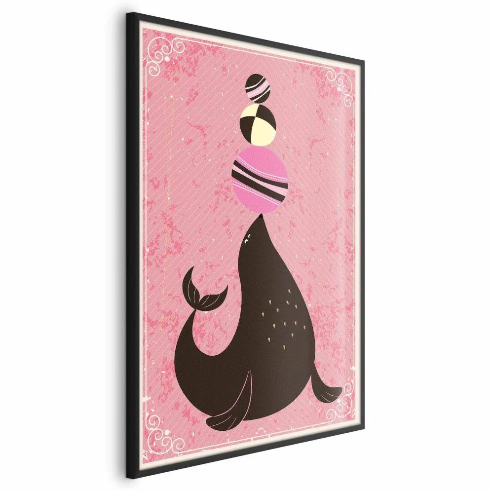 Plakat Foka 60x90 cm z ramą czarną bez marginesu