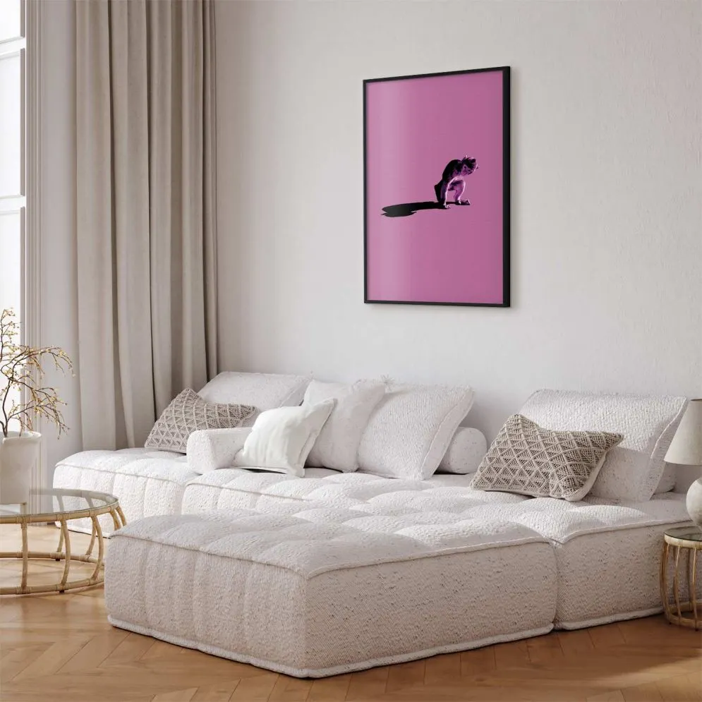 Plakat Mała małpka 21x30 cm z ramą czarną bez marginesu | MIRAT.