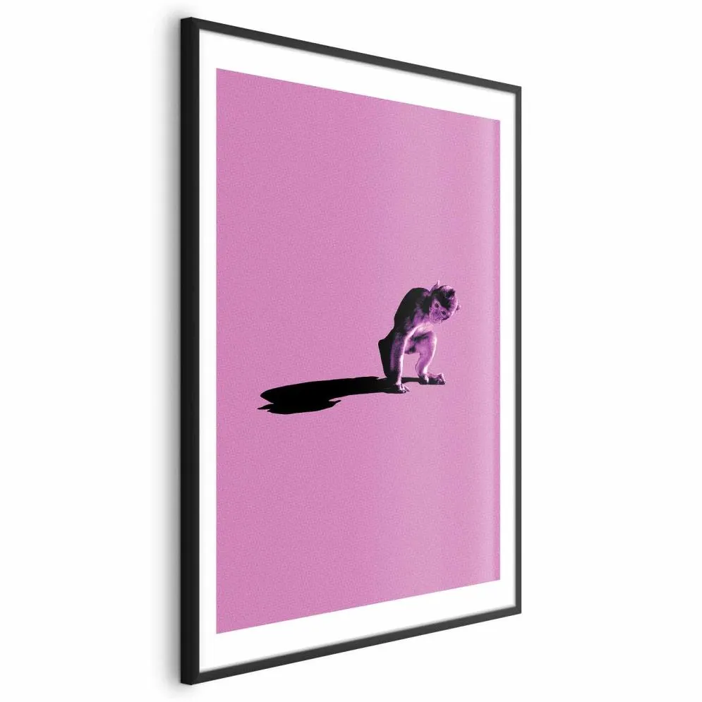 Plakat Mała małpka 21x30 cm z ramą czarną z marginesem | MIRAT.