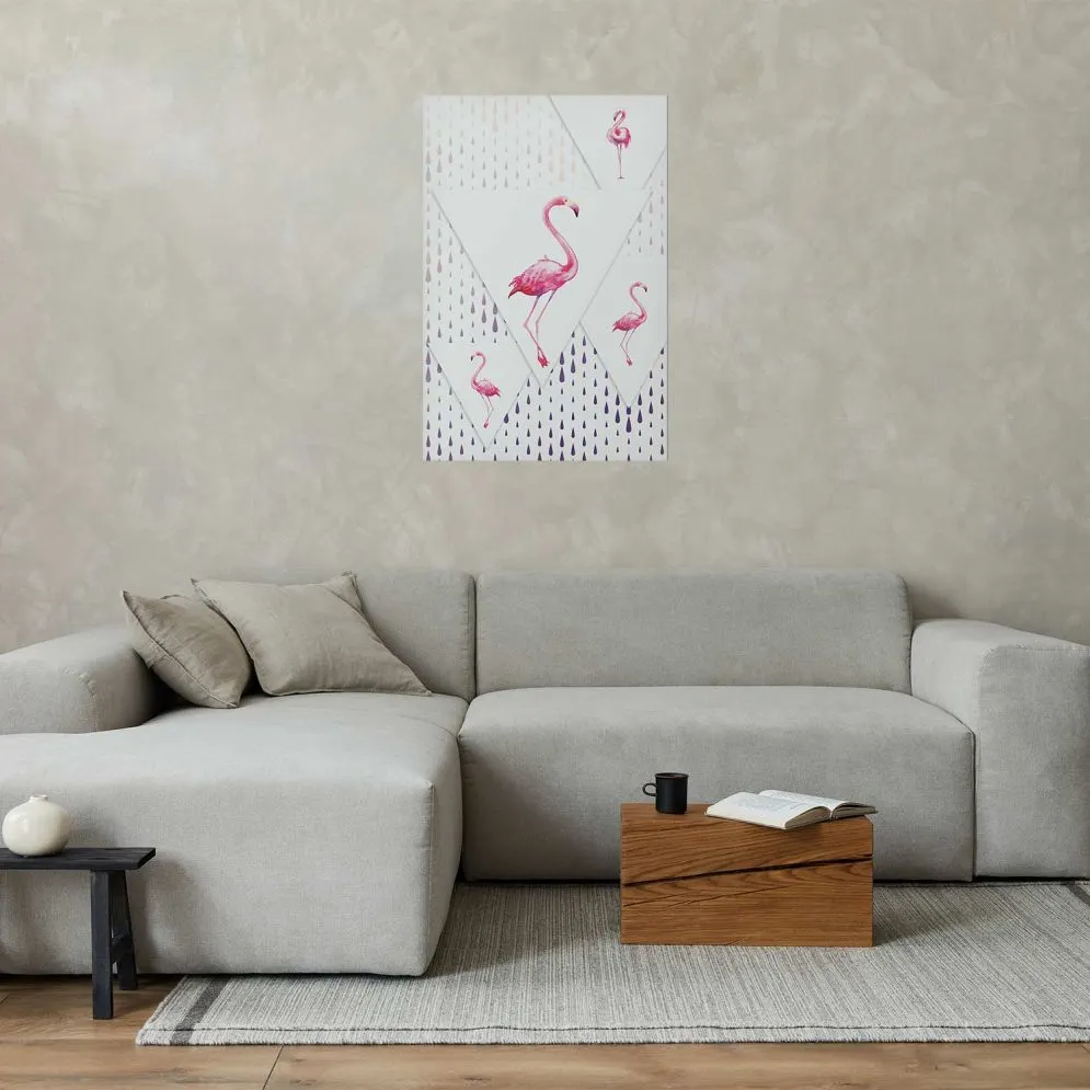 Plakat Rodzina flamingów 21x30 cm bez ramy bez marginesu | MIRAT.