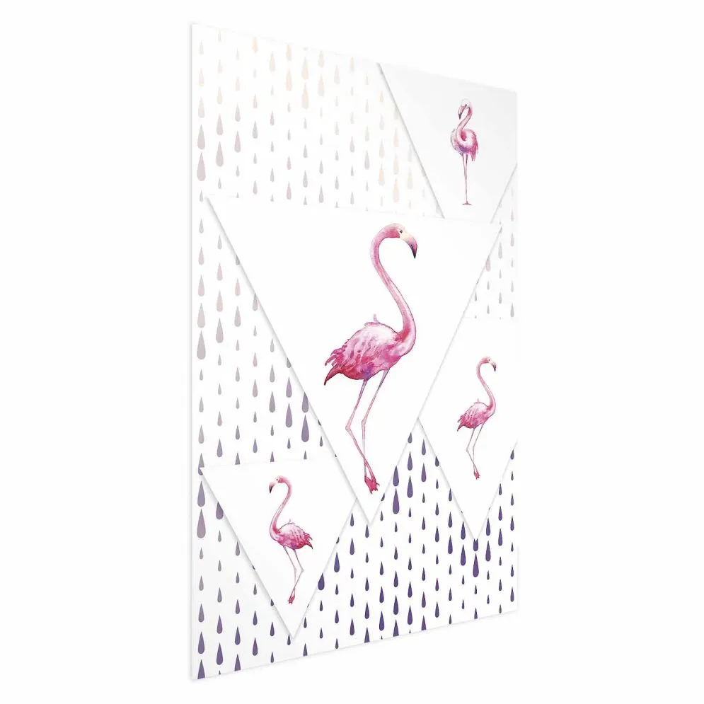 Plakat Rodzina flamingów 21x30 cm bez ramy bez marginesu | MIRAT.