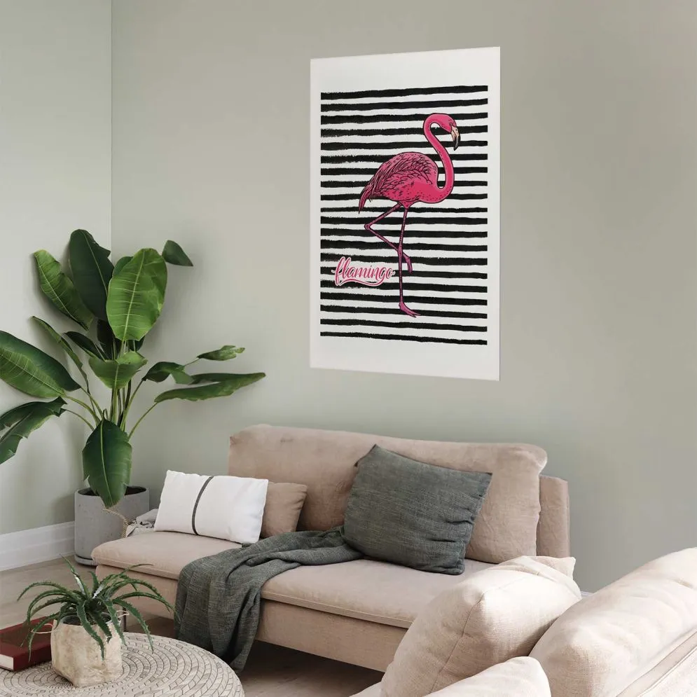 Plakat Flaming 21x30 cm bez ramy z marginesem | MIRAT.