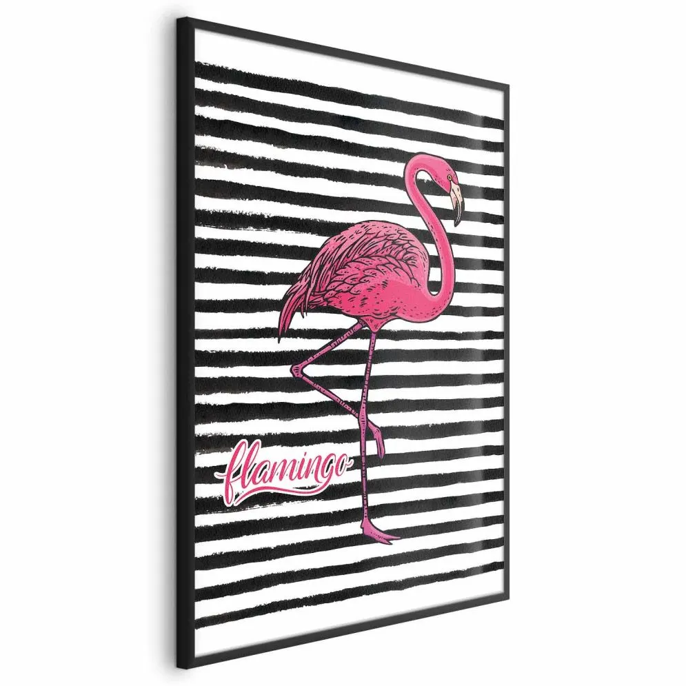 Plakat Flaming 21x30 cm z ramą czarną bez marginesu | MIRAT.
